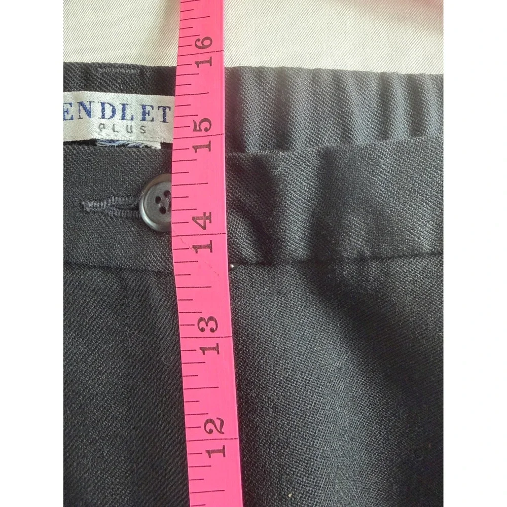 Pendleton Trousers Women's 16W Black 100% Virgin Wool Pleated Lined‎ Pants USA